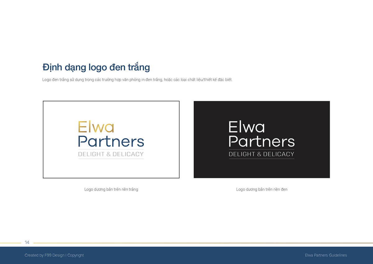 Định dạng logo đen trắng - Thương hiệu Đào tạo Elwa Partners 