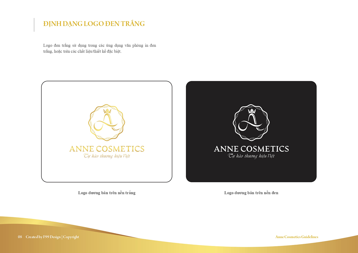 Định dạng logo Anne Cosmetics nền đen trắng