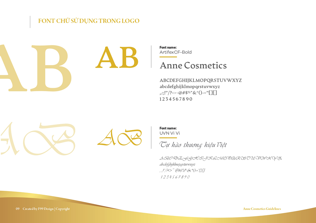 Font chữ thiết kế logo Anne Cosmetics