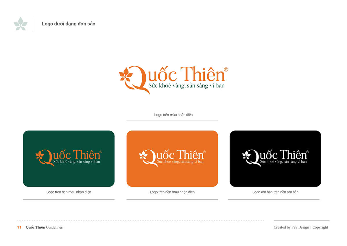 Logo Quốc Thiên dưới dạng đơn sắc