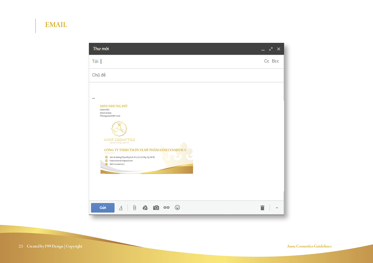 Thiết kế Email thương hiệu mỹ phẩm Anne Cosmetics