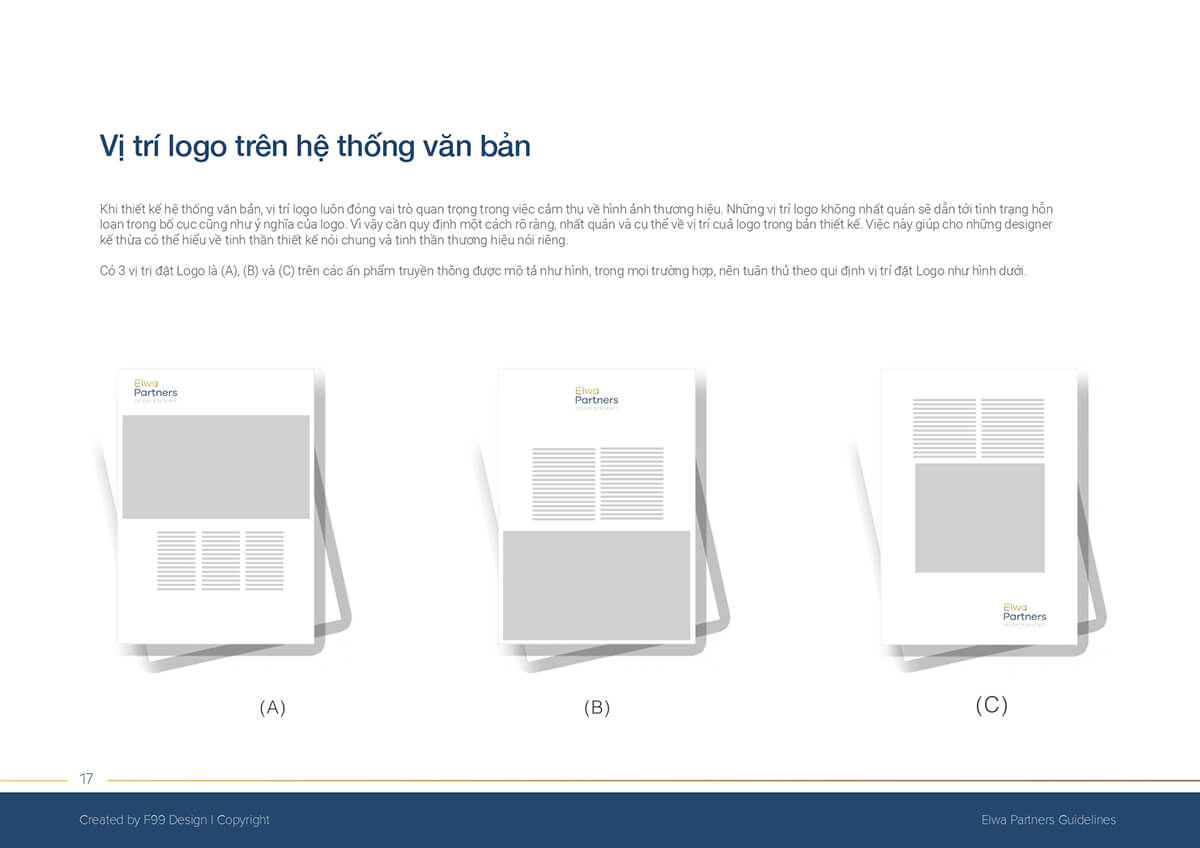 Vị trí logo trên hệ thống văn bản - Thương hiệu Đào tạo Elwa Partners 